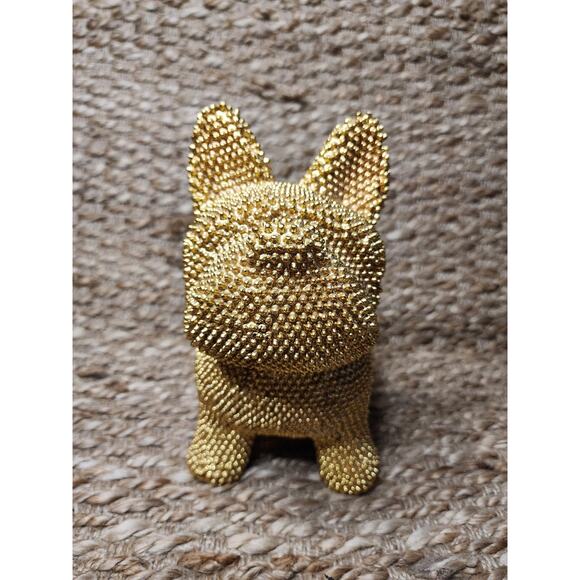 French Bulldog Statue Gold Pug Sitting Dog Figurine English Bulldog Home Decor - Picture 6 of 10